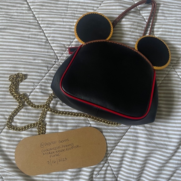 NWT Coach Disney Mickey Mouse X Keith Haring Kisslock Bag - Picture 5 of 6